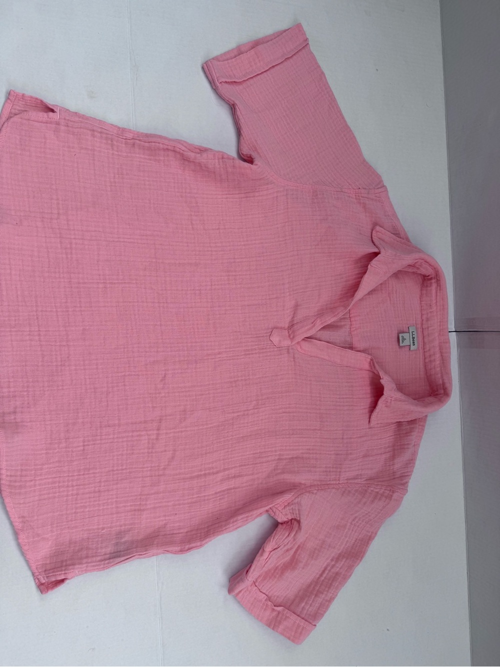 L.L. Bean Men's Pink Short-Sleeve Button-Down Casual Shirt